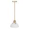 Hello Honey® Delano Gold & White Industrial Metal & Etched Glass Ceiling Light